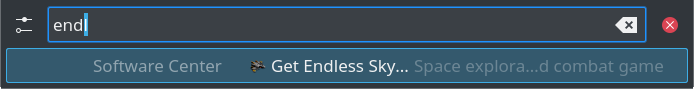KRunner recommends endless sky